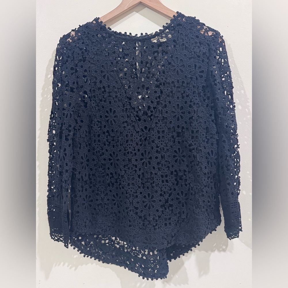 Sea New York Navy Crochet Blouse